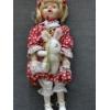Image 1 : Collectible Stacy Peek-A- Boo Porcelain 14" Doll With Bunny - Mint Condition In The Original Box
