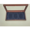 Image 2 : Nice 3-Coin Glass-Top Display Case; Fits Standard Graded Coin Slabs Approx. 10"x5"