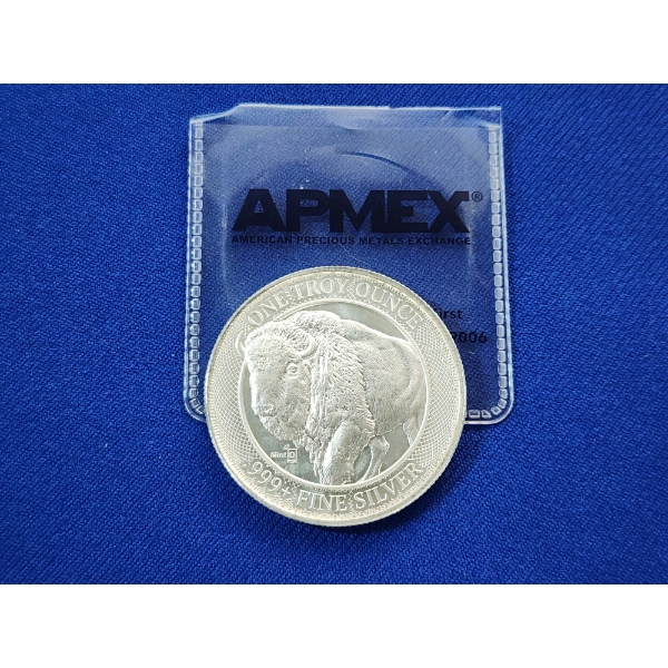 MintID Buffalo Design One Troy Ounce .999 Fine Silver Round