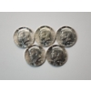 Image 1 : x5 Assorted Years Kennedy Half Dollars 40% Silver Face Value $2.50