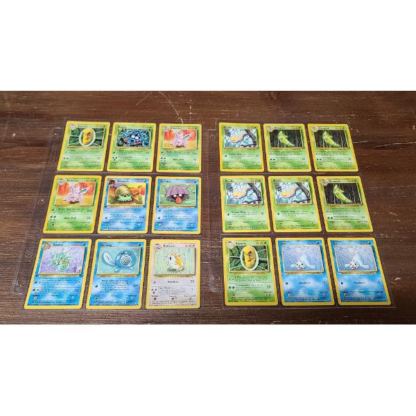 Assorted 90's Pokémon TCG Cards Including Nidorino & Poliwag