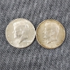 Image 1 : Two 1964 United States 90% Silver Kennedy Half Dollars ~ $1.00 Face Value
