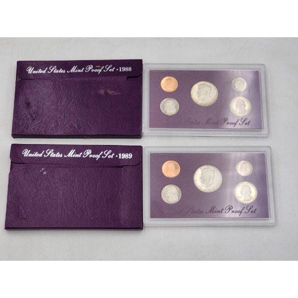 x2 United States Mint Proof Sets: 1989 & 1988