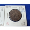 Image 3 : 2 U.S. Coins:  Rare 1866 Shield Nickel WITH RAYS! & 1839 Large One-Cent Piece