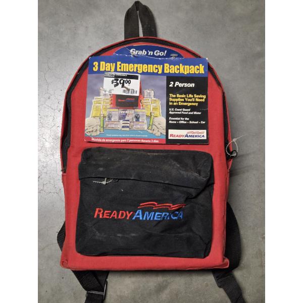 Brand New 2 Person Emergency Backpack Kit. Includes Food, Water, First Aid & More!
