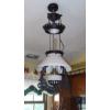 Image 2 : Antique Cast Iron Converted To Electric - Hanging Ceiling Oil Lamp - 14" Shade - Adjustable Height