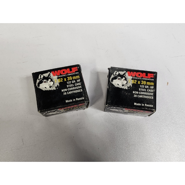 2 Full Boxes of Wolf 7.62x39mm Rifle Ammo