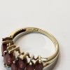 Image 4 : Vintage-Style Red Garnet 10K Gold Ring - Size 7 - TW: 2.6g