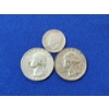 Image 1 : Three U.S. 90% Silver Coins: 1961 & 1962 Washington Quarters, 1960 Roosevelt Dime 
