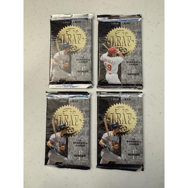 4 - 1994 Donruss Leaf Unopened Baseball Card Wax Packs - Mint Condition - 12 Cards Per Pack