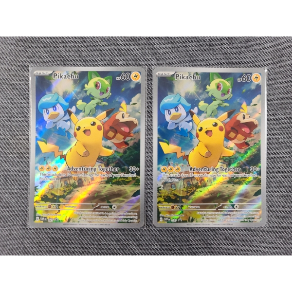 Lot of Two Pikachu 027 Black Star Promo Pokemon Trading Cards in Near Mint Condition