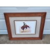 Image 1 : Vintage Wood Framed Fredrick Remington Print "A Sun Fisher" *Glass is Cracked as Shown*