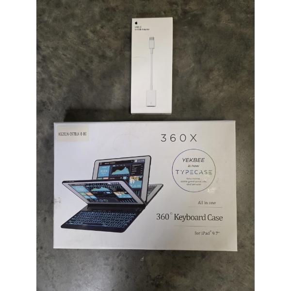 New 360X Keyboard For Ipad 9.7'' And Apple USBC Adapter 