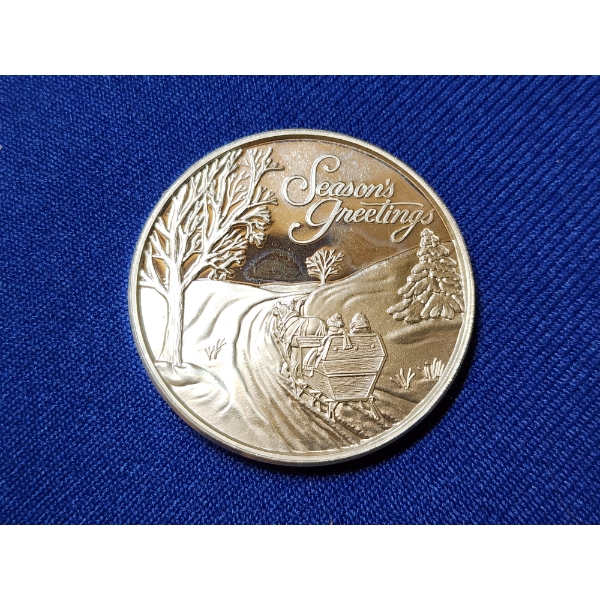 1 Troy oz .999 Fine Silver Round - Season's Greetings 1995 