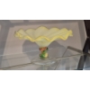 Image 4 : PICKUP IN NORTHFIELD - Ruffled Yellow Glass Compote 7" - See Pics 