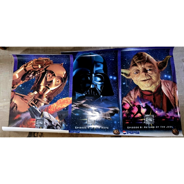 (3) 1990s Star Wars Posters in Great Condition - Episode 4, 5, 6