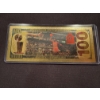 Image 2 : 2009 Michael Jordan .999999 $100 Gold Foil Note In Protective Holder - Mint Condition