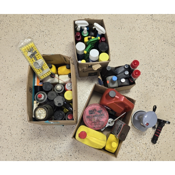 4 Boxes of Car Related Items incl Electric Buffer and More