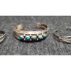 Image 3 : (3) Bangle Bracelets With Turquoise Colored Stones