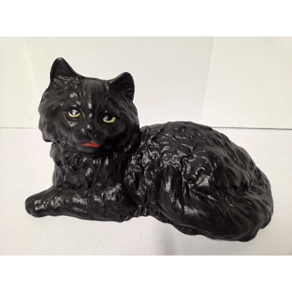 Beautiful 9.5'' Cast Iron Black Cat