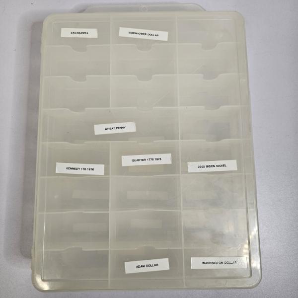 Clear, Multi-Compartment Plastic Storage Organizer for Cataloging a U.S. Coin Collection (no coins)