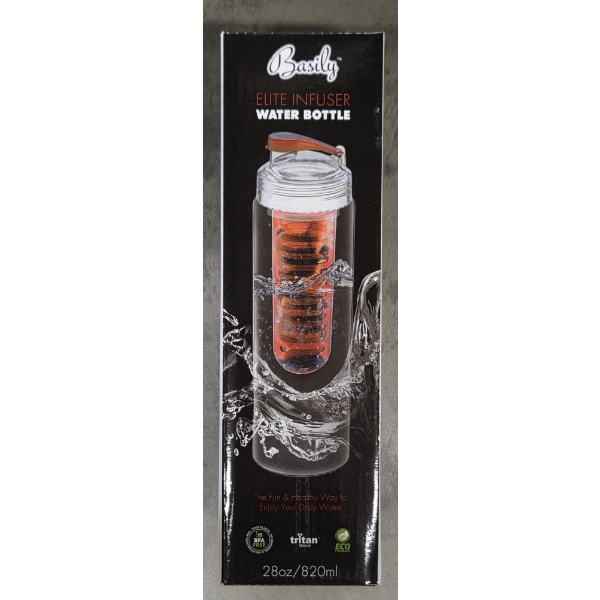 28OZ Basily Elite Infuser Water Bottle- Create Your Own Healthy Flavored Beverages! 