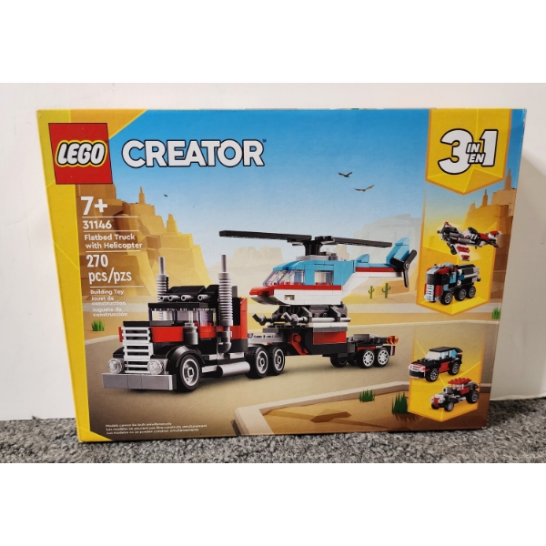 Lego Creator Flatbed Truck With Helicopter #31146 Building Kit ~ NEW IN BOX