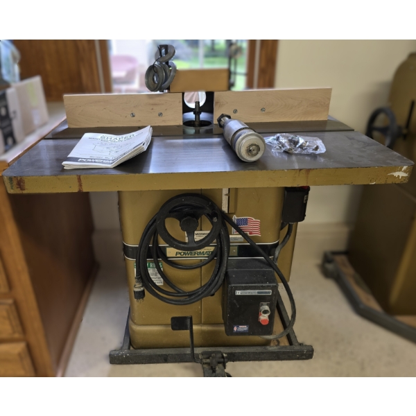 Powermatic Model 27 Shaper with Large Table on Mobile Base - 3/4" Armature - 1 1/4" Router Armature 