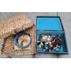 Image 3 : Vintage Collectables Including Basket, Pocket Watches, Pins, Stamps And More!