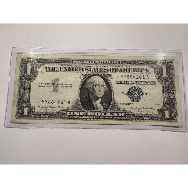 1957-A United States Washington One Dollar Silver Certificate - Beautiful Note - In A Holder