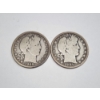 Image 1 : Two U.S. Barber Half Dollars: 1090-O & 1901 - 90% Silver - FV: $1.00