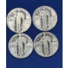Image 2 : x4 Assorted Years United States Standing Liberty 90% Silver Quarters FV: $1.00