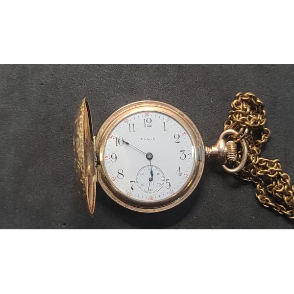 Elgin National Watch Co. Gold-Filled Pocket Watch With Gold-Filled Watch Fob/Chain-Weight: 69.0g
