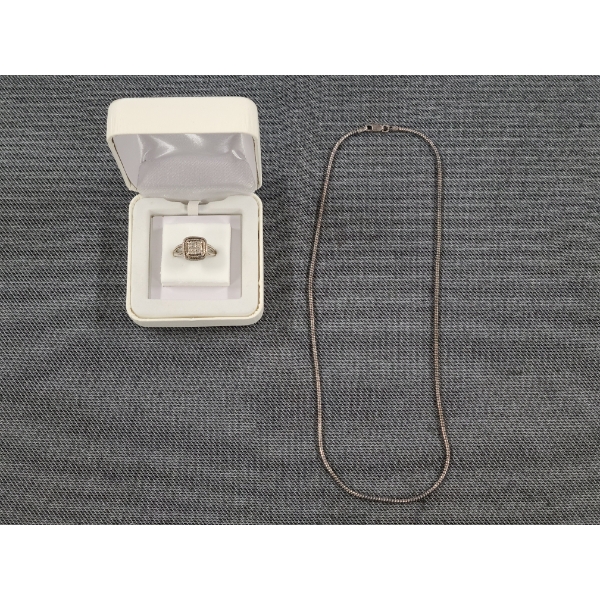Sterling Silver Necklace & Ring - Weighing Over 16 Grams
