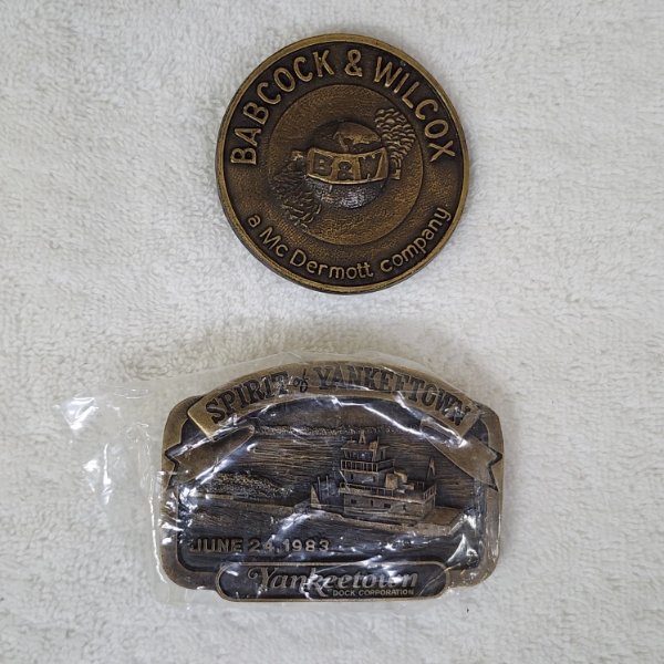 Four Assorted Vintage Collectible Belt Buckles Ft. Babcock & Wilcox & Yankeetown Dock Corp