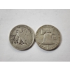 Image 2 : Two U.S. 90% Silver Half Dollars: 1943 Walking Liberty & 1954 Franklin FV: $1.00