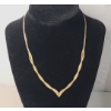 Image 1 : 14K Yellow Gold V-Line 16" Braided Herringbone Necklace - Weight: 3.9g
