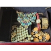 Image 4 : Large Cherry-Wood Jewelry Box with Contents: Statement Necklaces, Watches, Earrings, & More!
