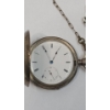 Image 4 : Silver Locle Swiss Pocket Watch With Hunter Case, Chain, Money Clip & Key - Weight: 117.7g