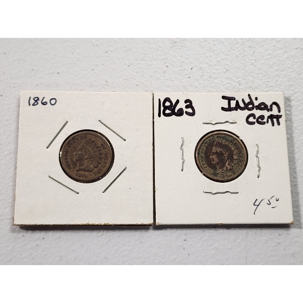 Two BETTER DATE Indian Head Cents: 1860 & 1863