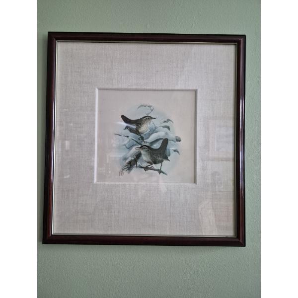 PICKUP IN NORTHFIELD - Framed 17 x 18 Framed Bird Print Image is 8 x 8 - See Pics