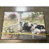 Image 2 : Farm Cows with Flowers on a Porch Swing Photo Frame - 25x36.5" - Pam Britton