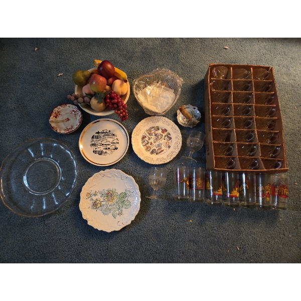 PICKUP IN CANTON- Vintage Punch Glasses, Fruit Bowl, Plates & More 