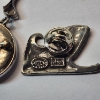 Image 2 : Vintage Silver-Tone Retractable Badge Reel/Keychain & Pewter 1997 Barker Sleigh Pin