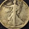 Image 2 : HTF 1916 D Walking Liberty Half dollar (50c) - Circulated see Pics