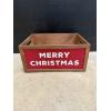 Image 1 : Heavy Duty Merry Christmas Wooden Crate 15" X 11" X 7" - Excellent Condition