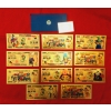 Image 1 : Japanese Anime' 11 Pc Set of 24k Gold Foil DRAGON BALL Z  - 10000 Yen Notes (Real Gold Foil) 