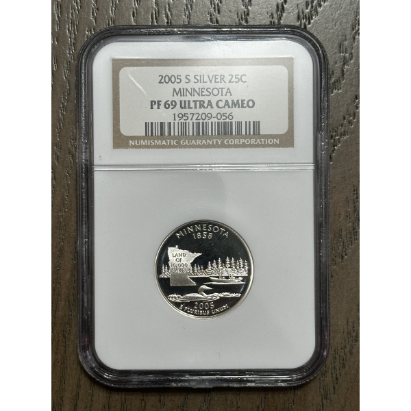 NGC PF69 Ultra Cameo 2005-S Silver State Quarter - Minnesota