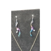 Image 4 : Titanium And Sterling Earrings & Necklace With Opal & Ruby Stones 
