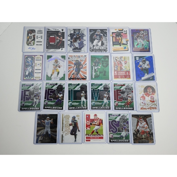x30 Assorted 2020-2023 Panini Football Trading Cards - Excellent Condition in Card Holders